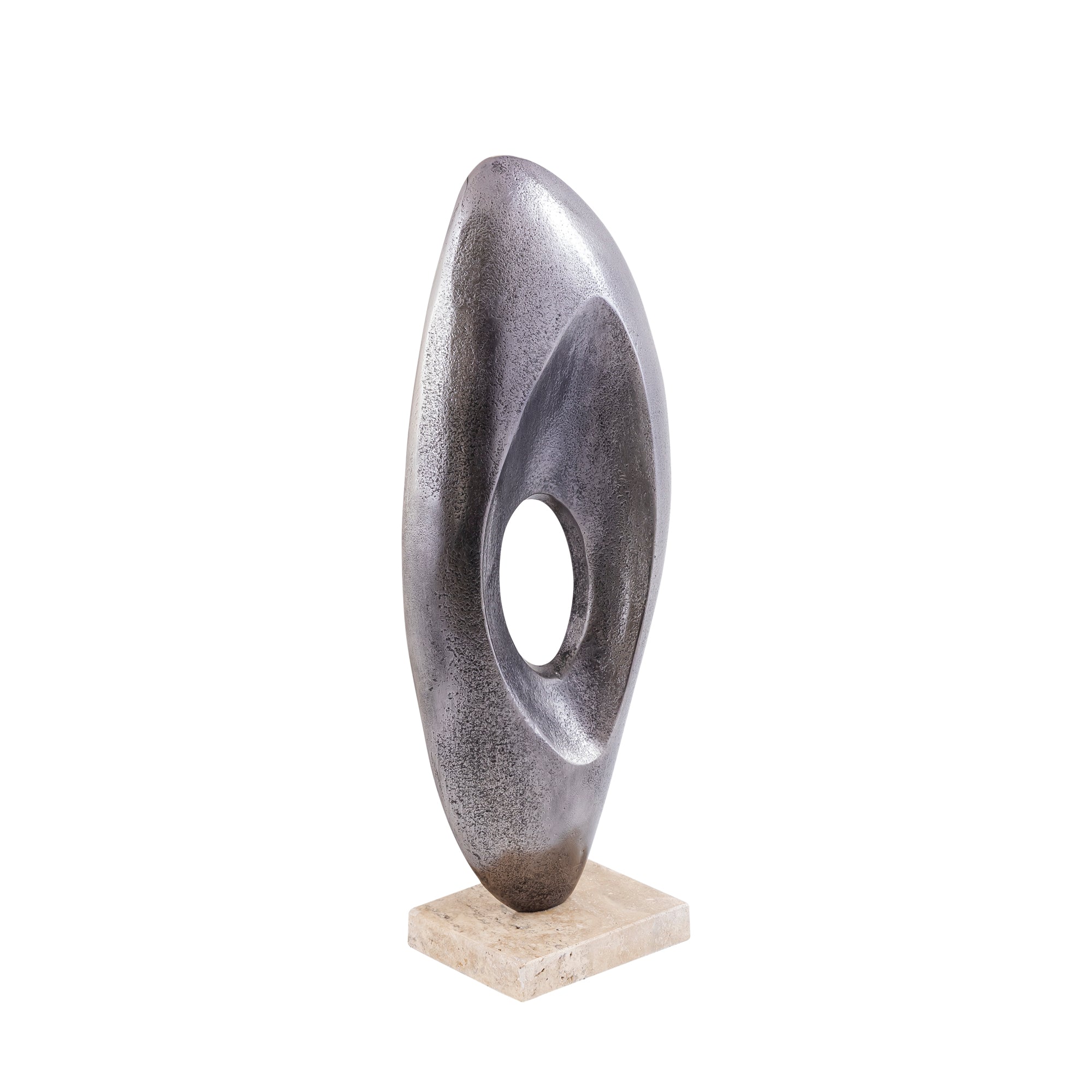 PTMD Kellaine Nickel Casted Alu Statue Travertine Base