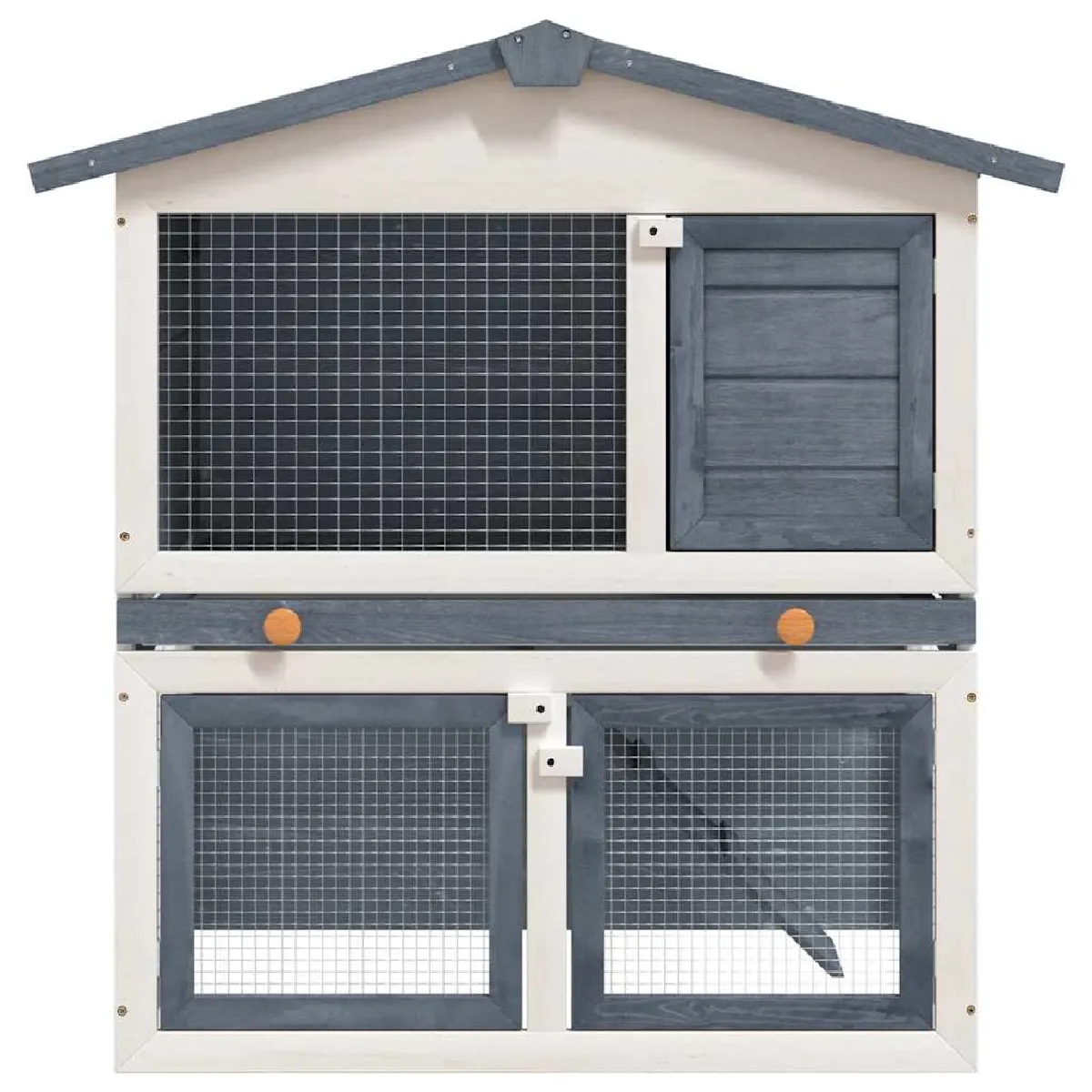 VidaXL Clapier 3 portes - Gris