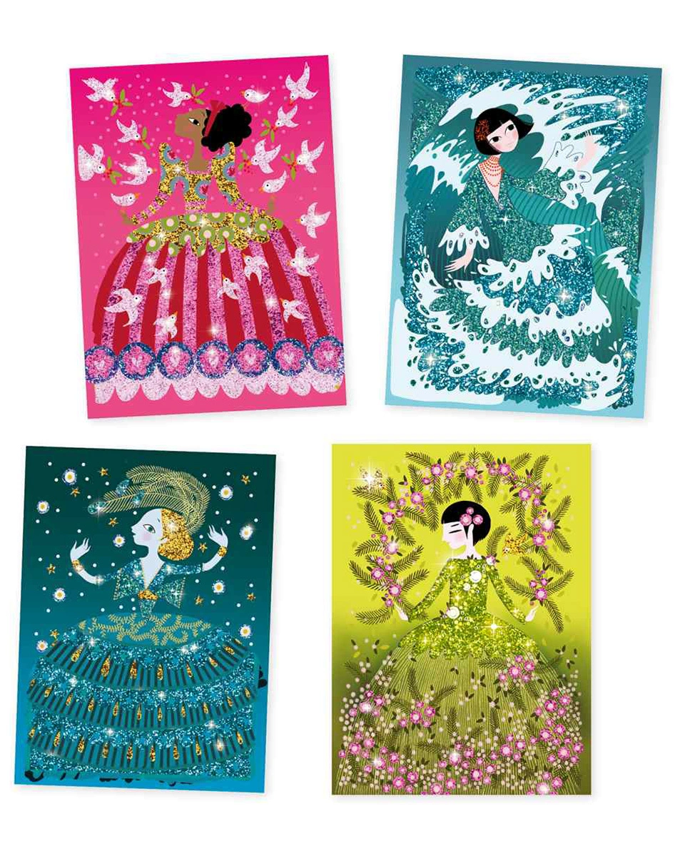 Glitzersandbild KLEIDER in bunt