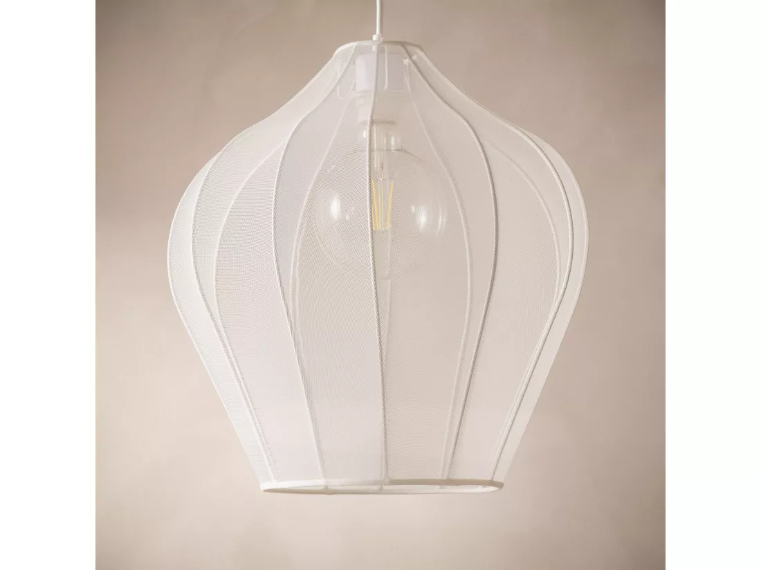 Suspension Métal et Tissu Yara Blanc