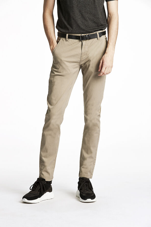 Lindbergh Chino m. bælte & stretch Sand