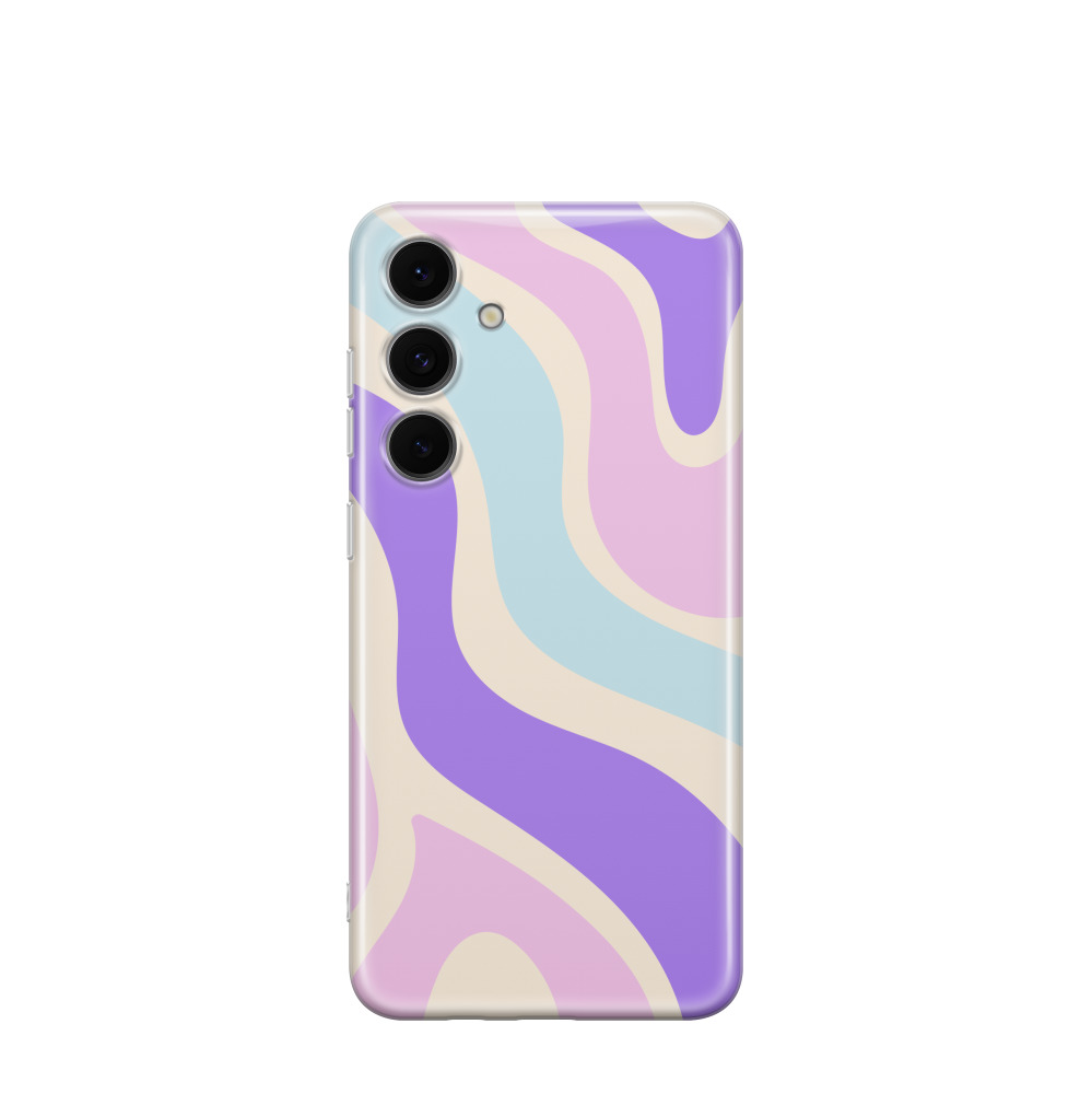 Samsung Galaxy S24 FE Gummi Hülle Abstrakte Wellen 4 - Lila-Violett