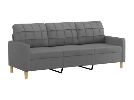 Canapé 3 places avec oreillers gris foncé 180 cm tissu