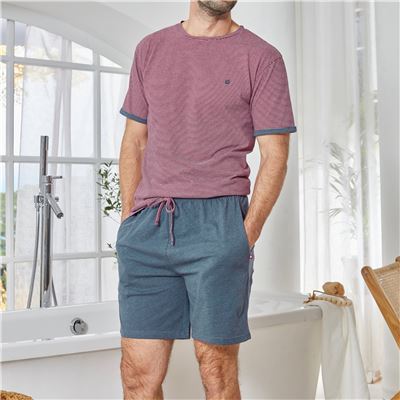 Pyjama homme short jersey fines rayures DODO HOMEWEAR®