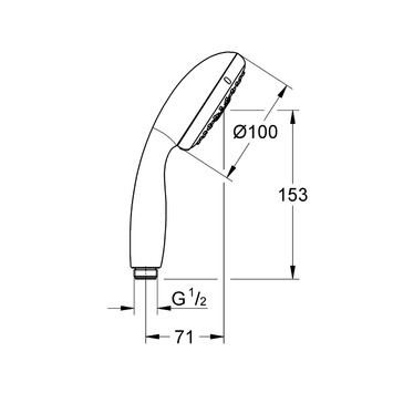 Grohe Handdouche Vitalio Start Ø10 cm 3 Standen Chroom