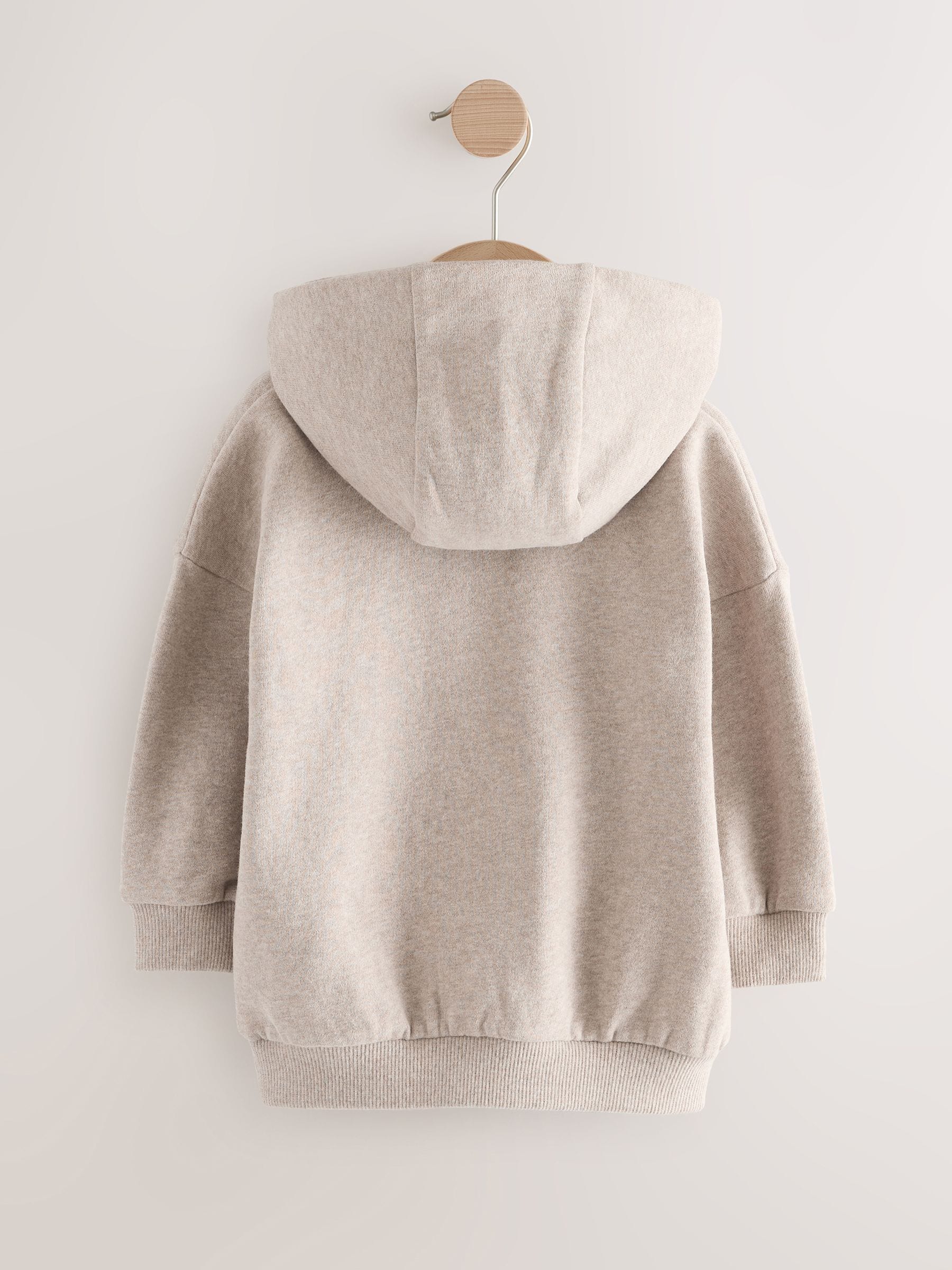 Gemêleerd havermoutkleurig - Zachte hoodie met lange mouwen (3mnd-7jr)