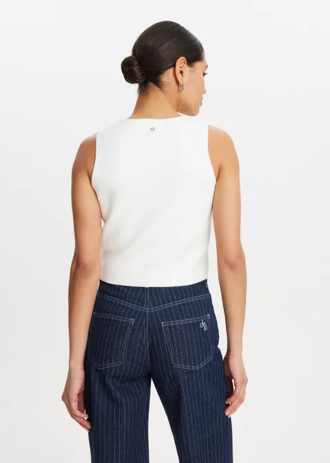 Mouwloze top off-white (WIT.O)