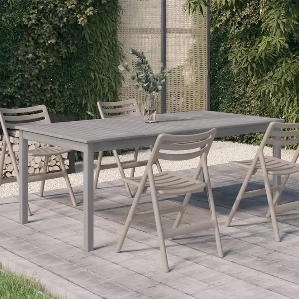 vidaXL - Tuintafel - Grijs - Massief acaciahout - 200 x 100 x 75 cm