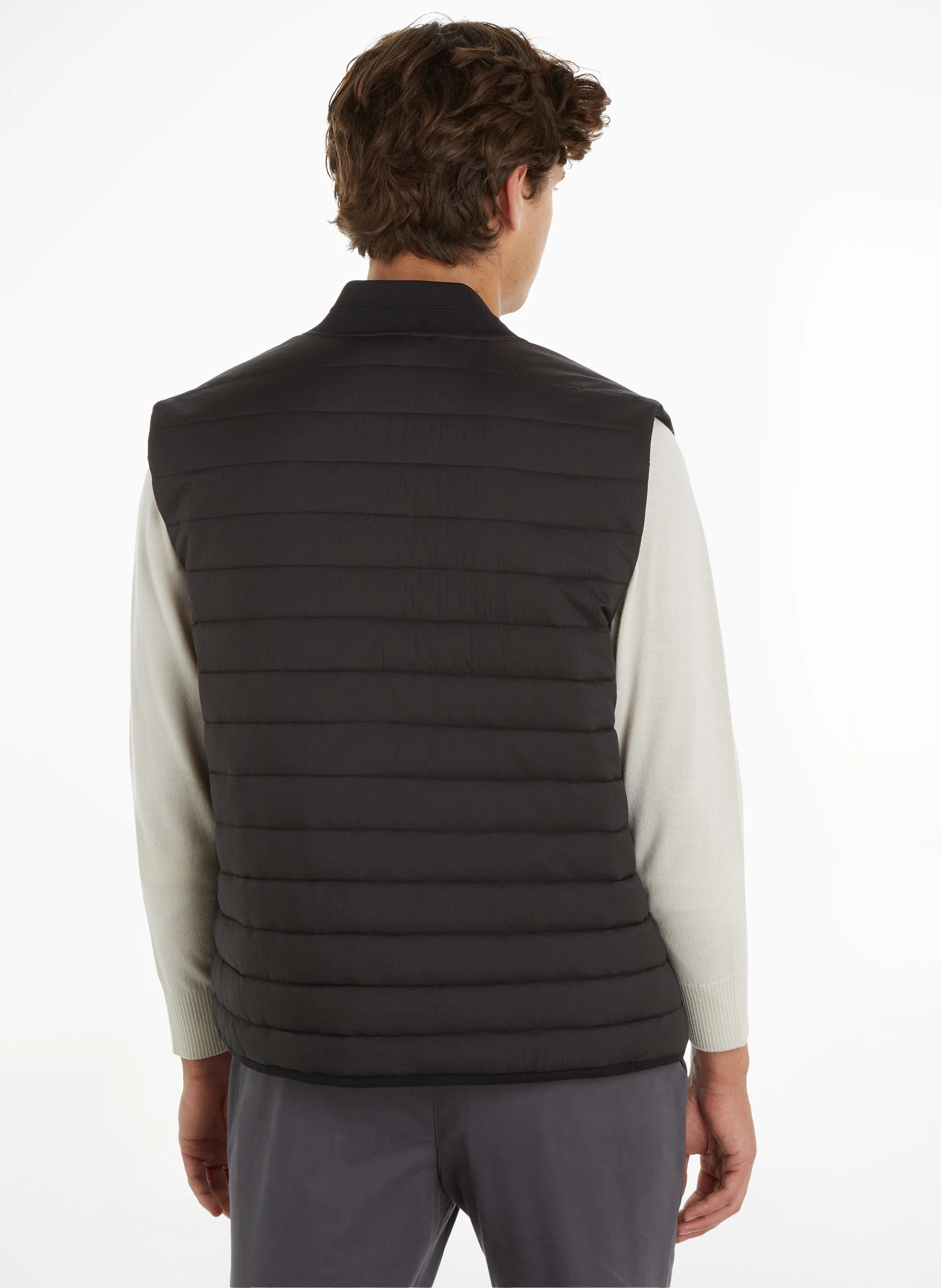 Veste sans manches droite matelassée | Gris