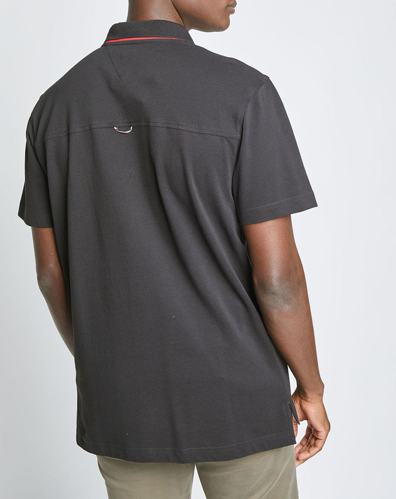 Tommy Hilfiger Polo 100% Coton Bio Regular Flag noir