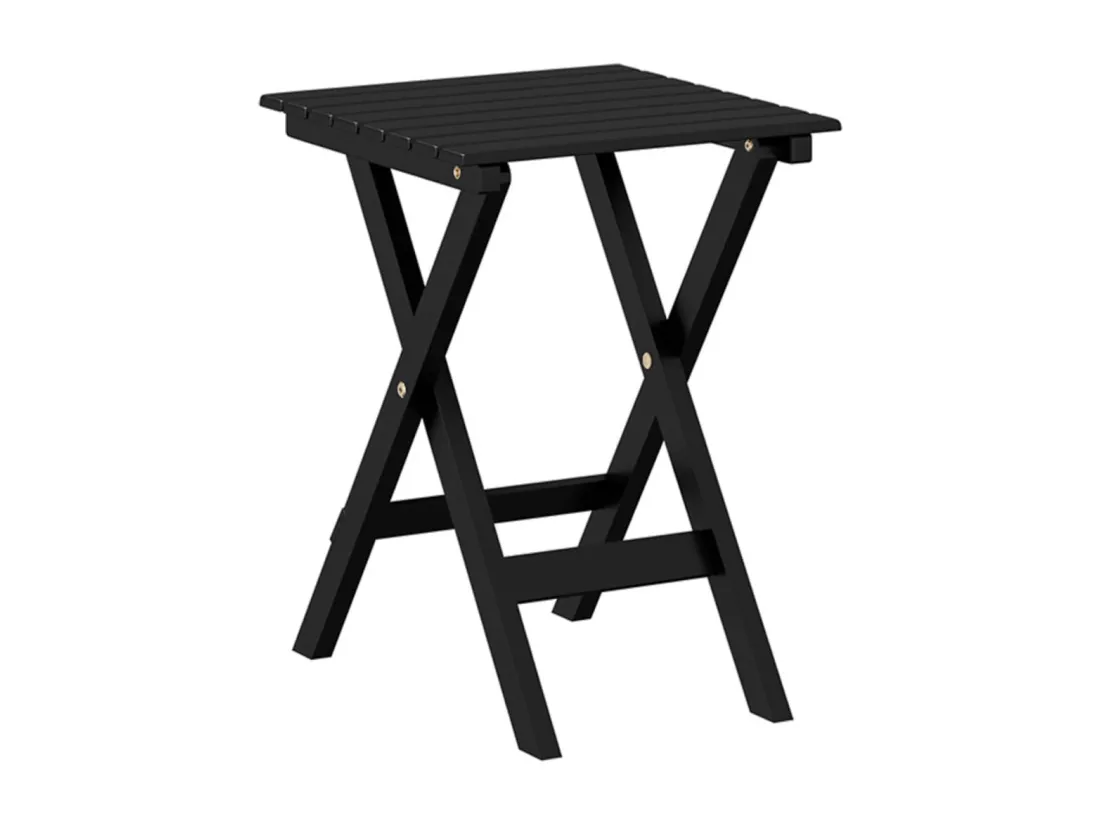 Chaise à bascule avec table pliable noir bois massif peuplier