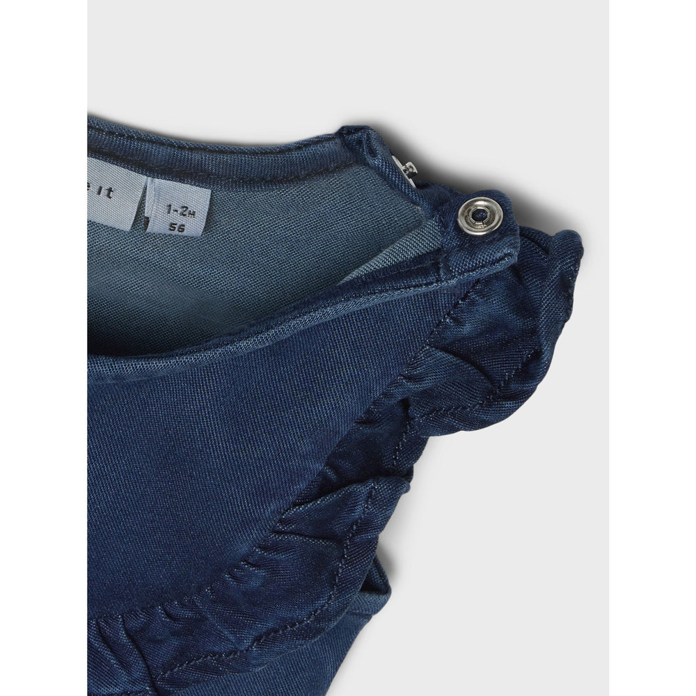 Køb Name It Dark Blue Denim Ruby Denim Flæse Buksedragt