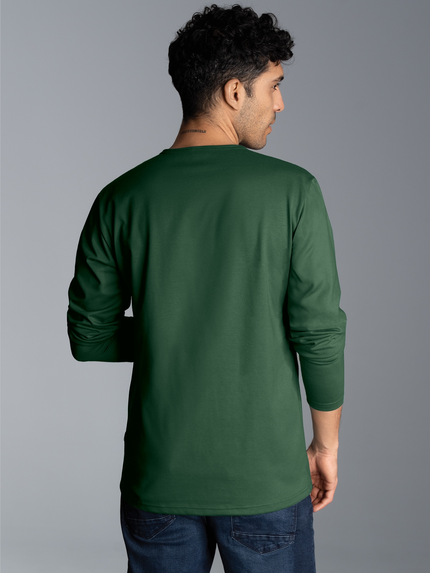 Langarmshirt mit Knopfleiste Efeu