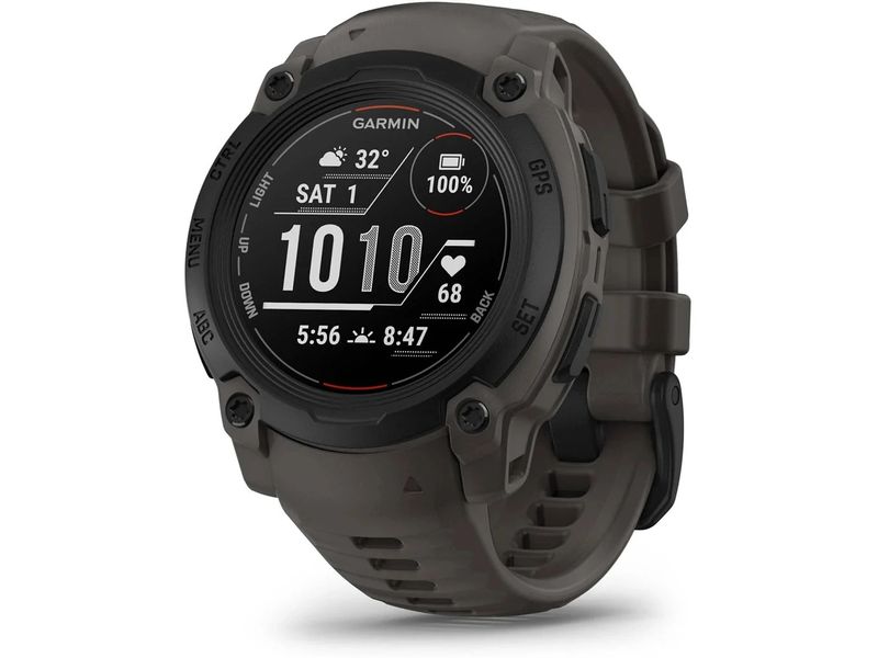 GARMIN Sportuhr Instinct 3 Schwarz 45 mm Multisportuhr für In- und Outdoor mit Silikon-Wechselarmband 22 mm