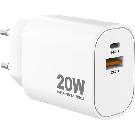 Sinox Pro oplader 20W - hvid