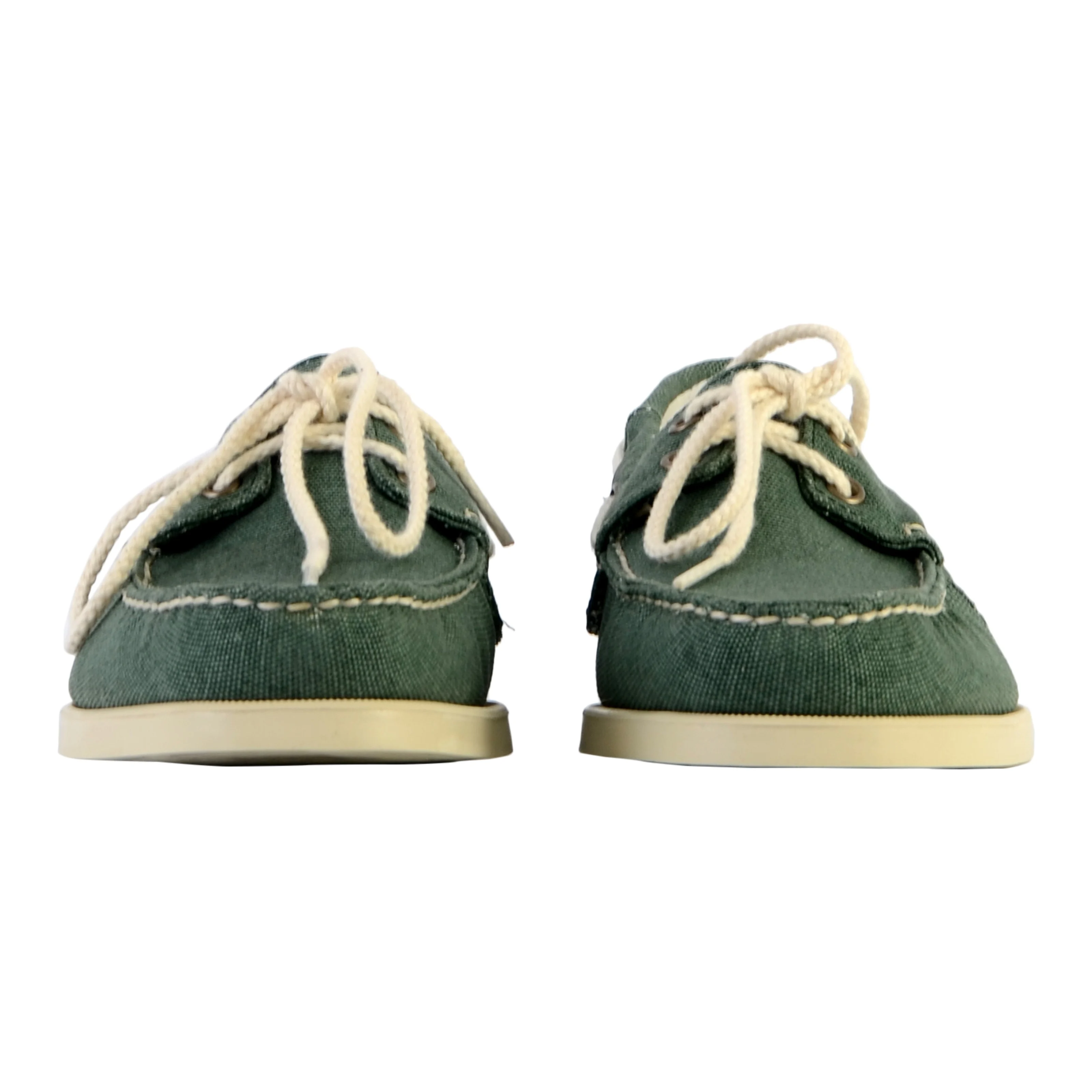Mocassin à lacets100z washed canvas | Vert