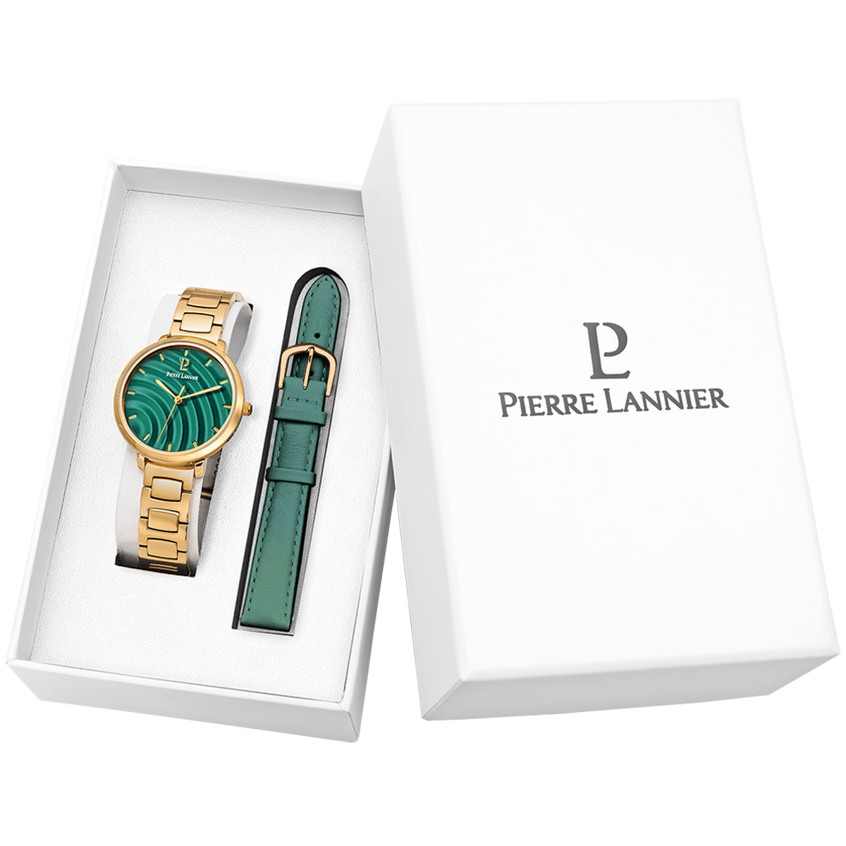 Montre PIERRE LANNIER betty femme bracelet cuir vert
