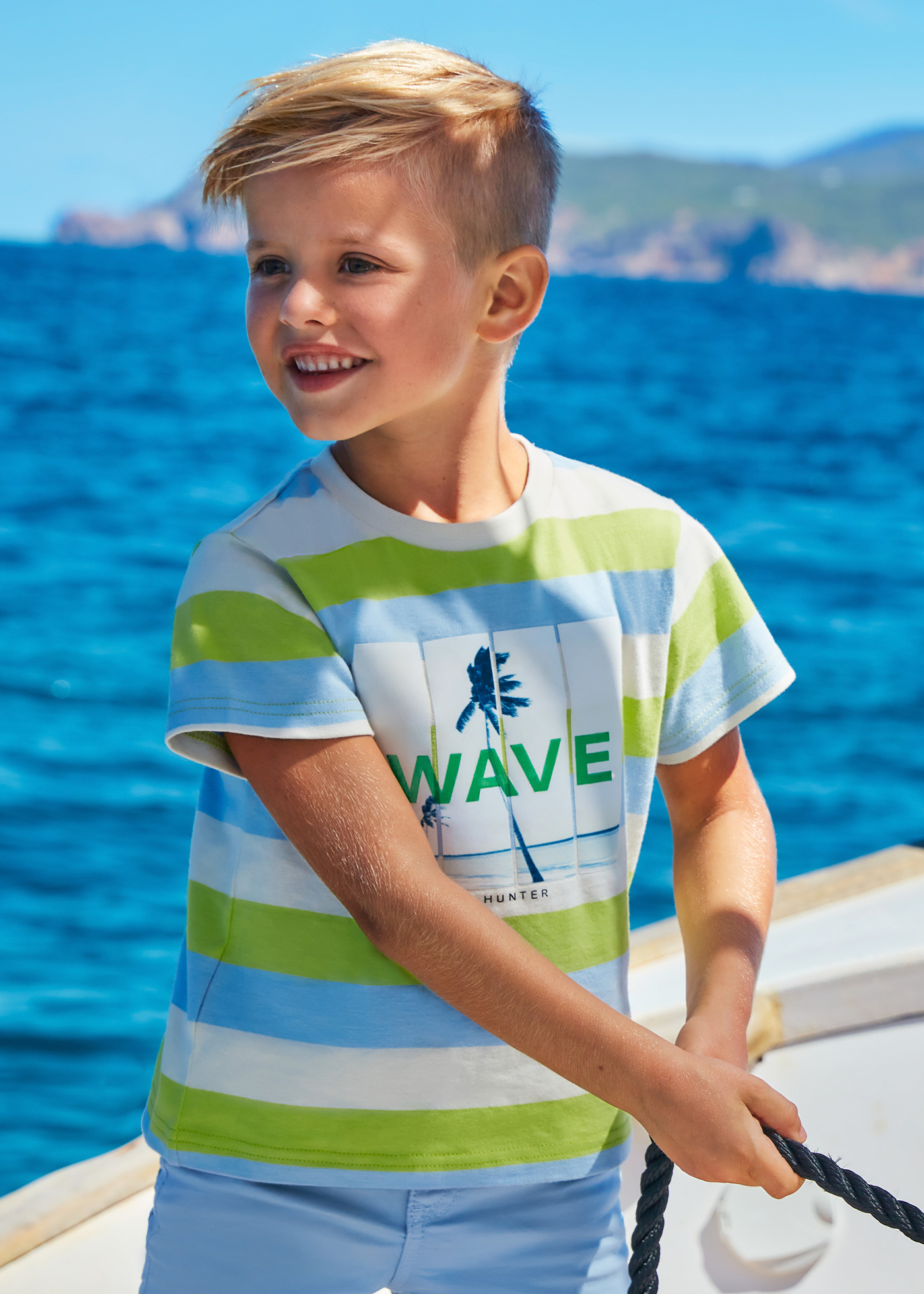 Camiseta listrada Better Cotton para meninos, estampa melancia
