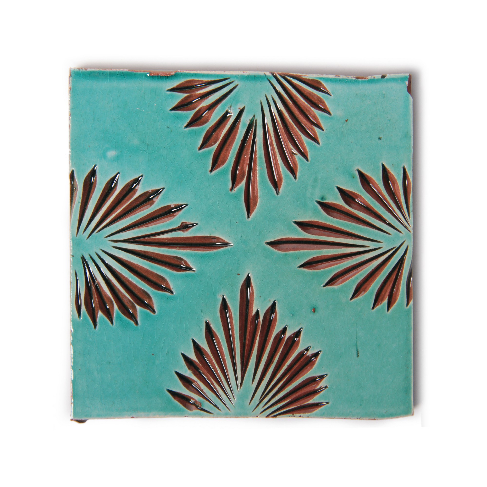 Fliese 'quatrelle turquoise', türkis, L 10 cm, B 10 cm, H 1 cm von fischer's lagerhaus