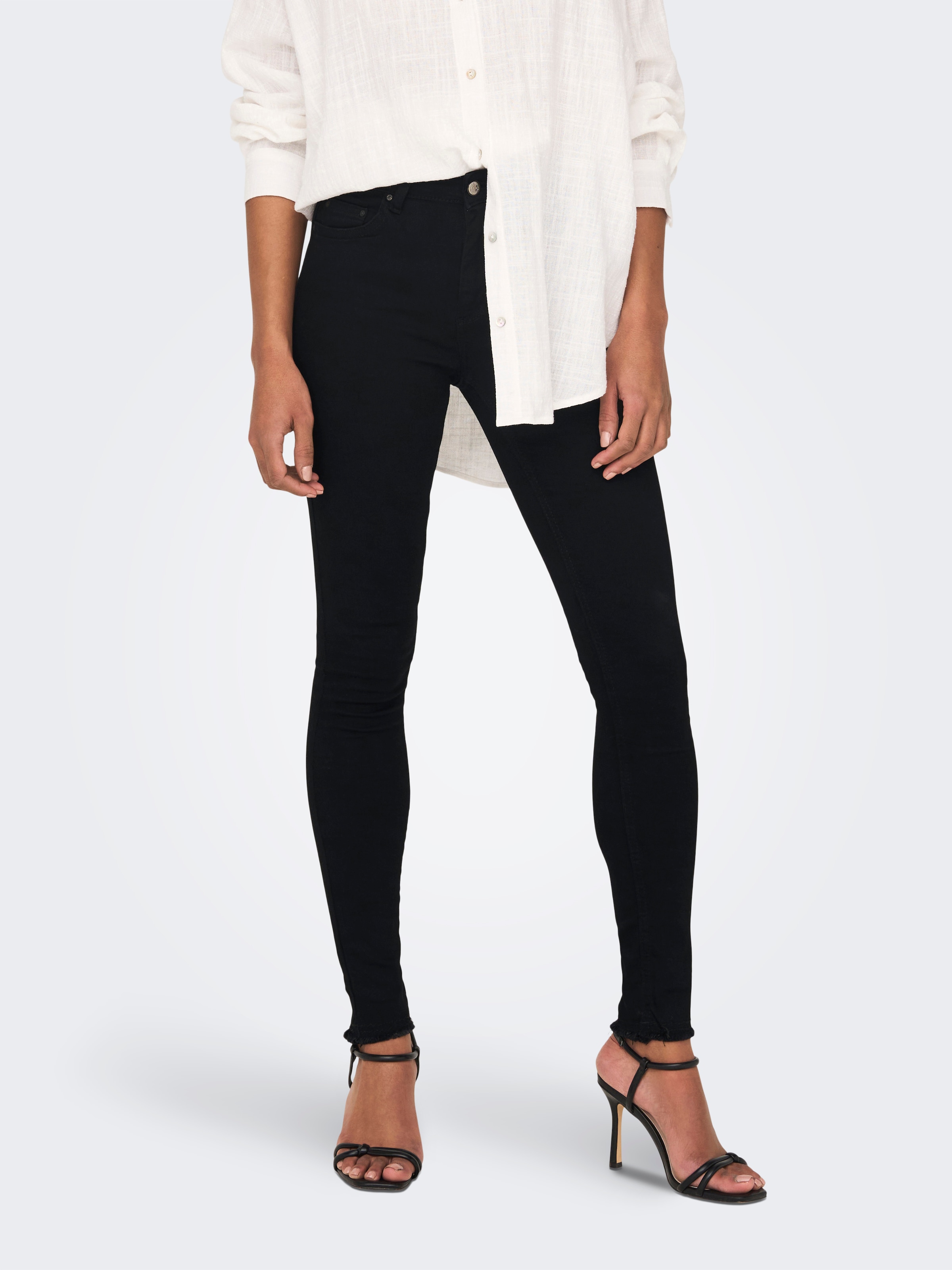 ONLY Ankle-Jeans »ONLBLUSH MID SK AK RW DNM REA2343 NOOS«, ausgefranste Säume