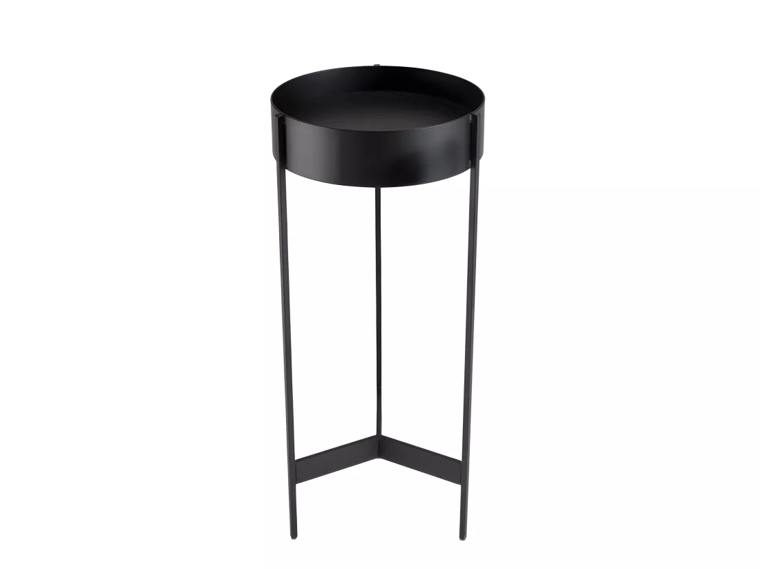 DALY - Selette ronde / porte plantes MM noire piètement métal