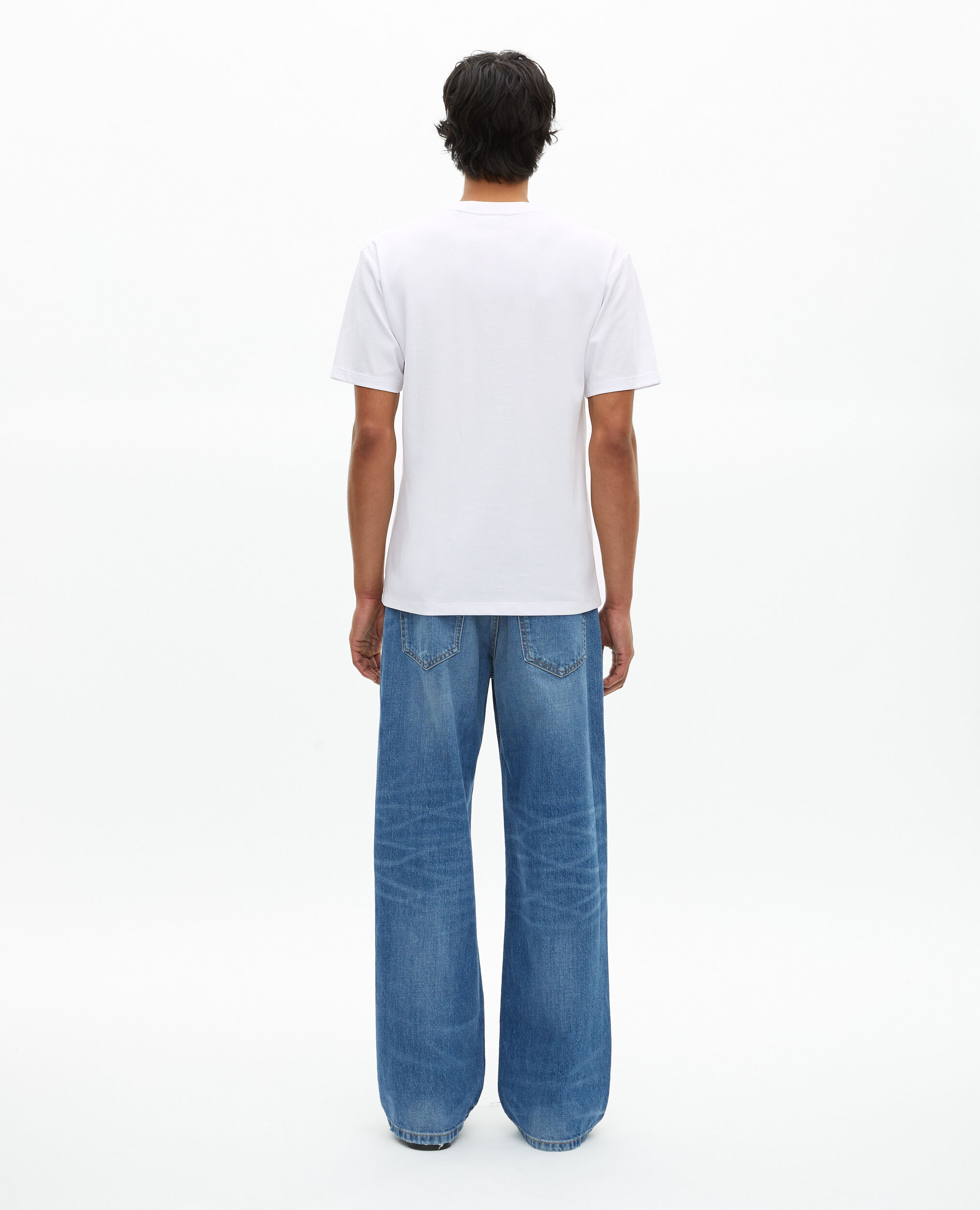 T-shirt Mixte droit uni blanc