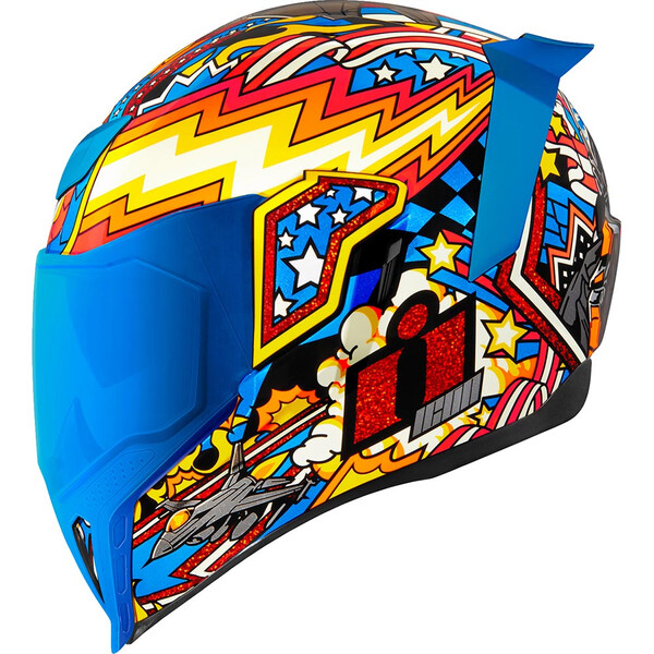 Icon - Casque Airflite Flyboy™ Turquoise / Jaune / Rouge