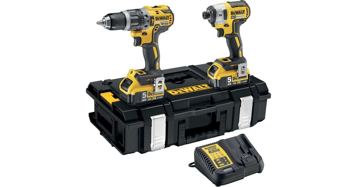 DEWALTDCK266P2-QW Accu Klopboorschroevendraaier Set 18V, 2 stuks  (Geel/zwart, Incl. 2x Accu (5Ah), Tough Box)