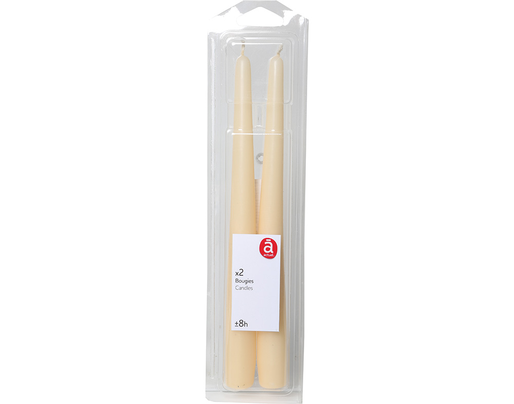 2 VELAS CASTIÇAL ACTUEL MARFIM