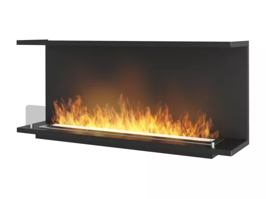 Cheminée Bioéthanol Encastrable Design C1200 V.1 avec Vitre Ouverte sur 3 Côtés Brûleur 3 Litres