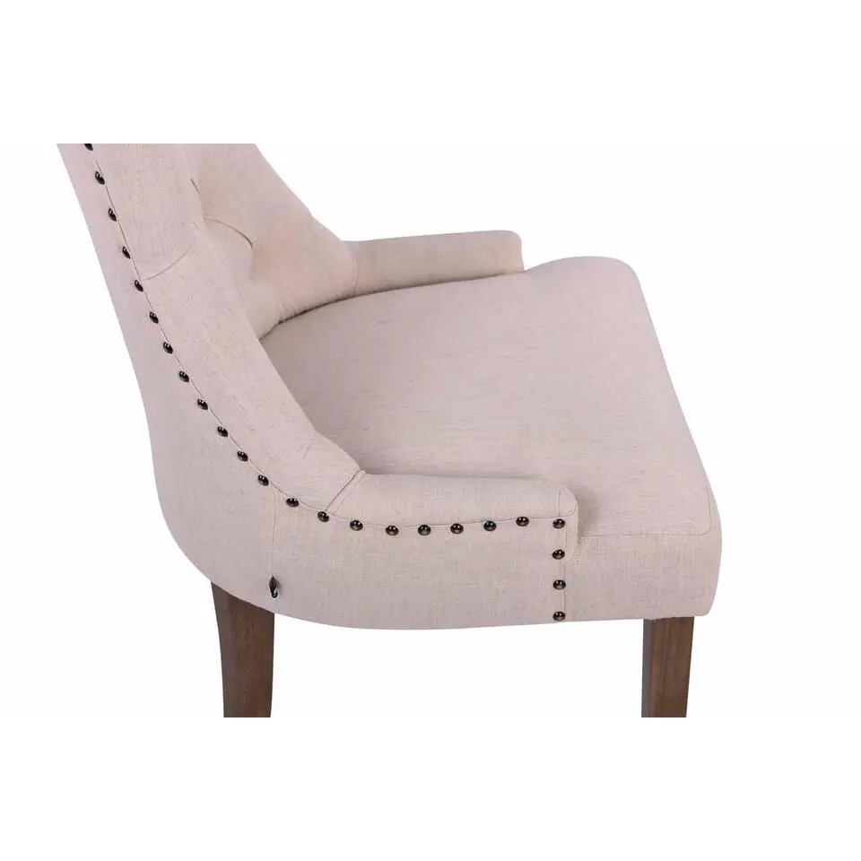 CLP Set van 2 Eetkamerstoel Aberdeen antiek licht Frame - Stof - creme