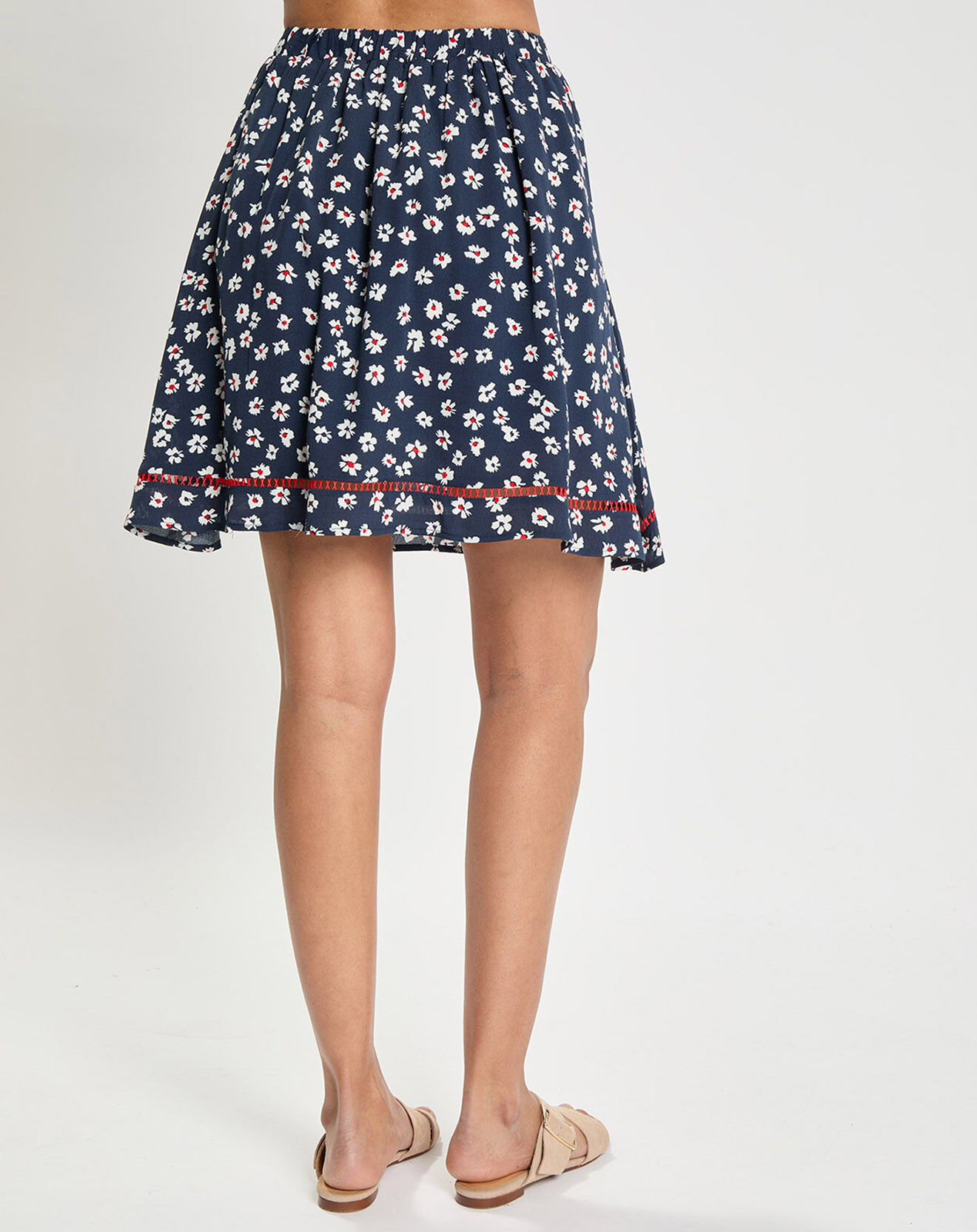 Tommy Jeans Jupe fluide à fleurs bleu marine