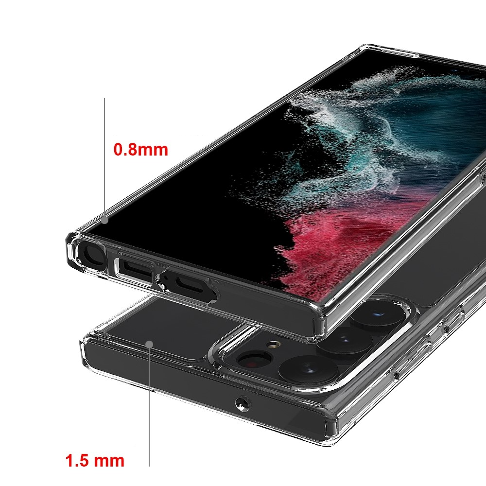 Samsung Galaxy S23 Ultra 5G Hybrid Hülle TPU Bumper   Acryl Rückseite - Transparent