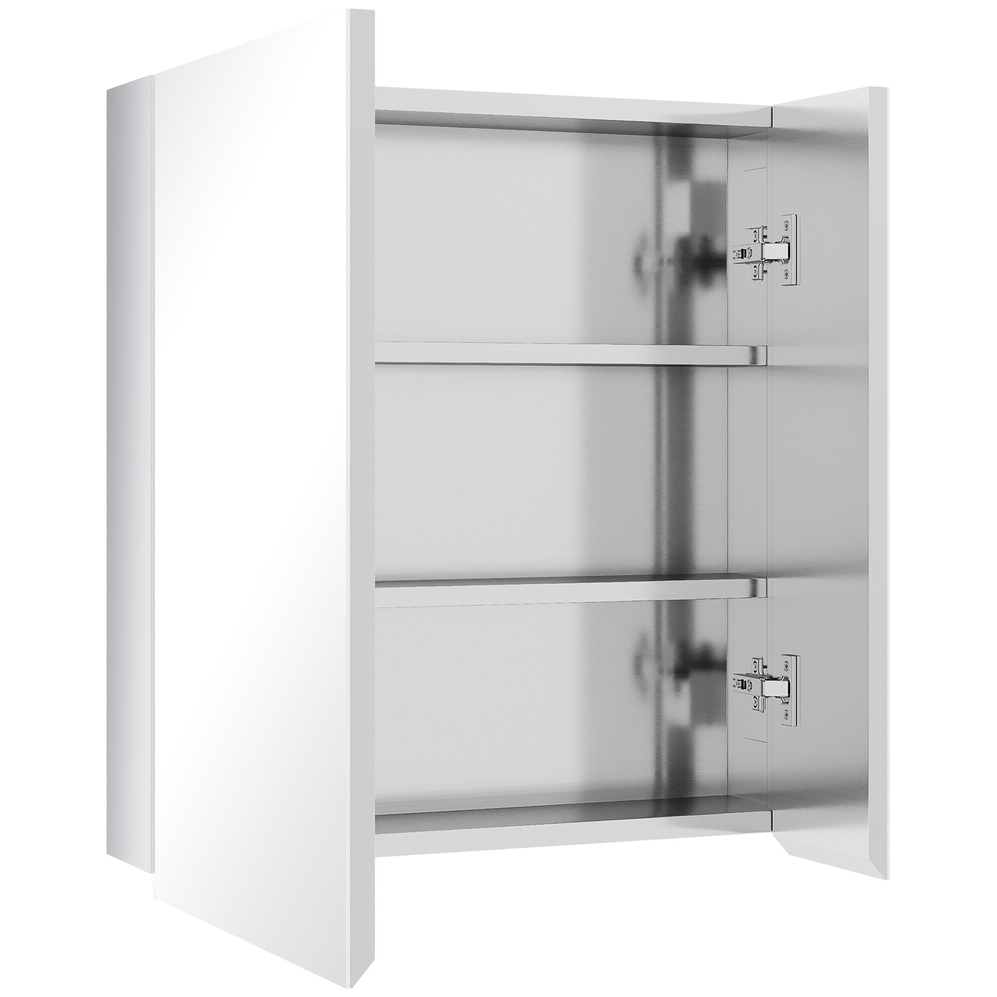 kleankin Spiegelschrank mit Soft-Close-Funktion silber 54L x 13B x 60H cm