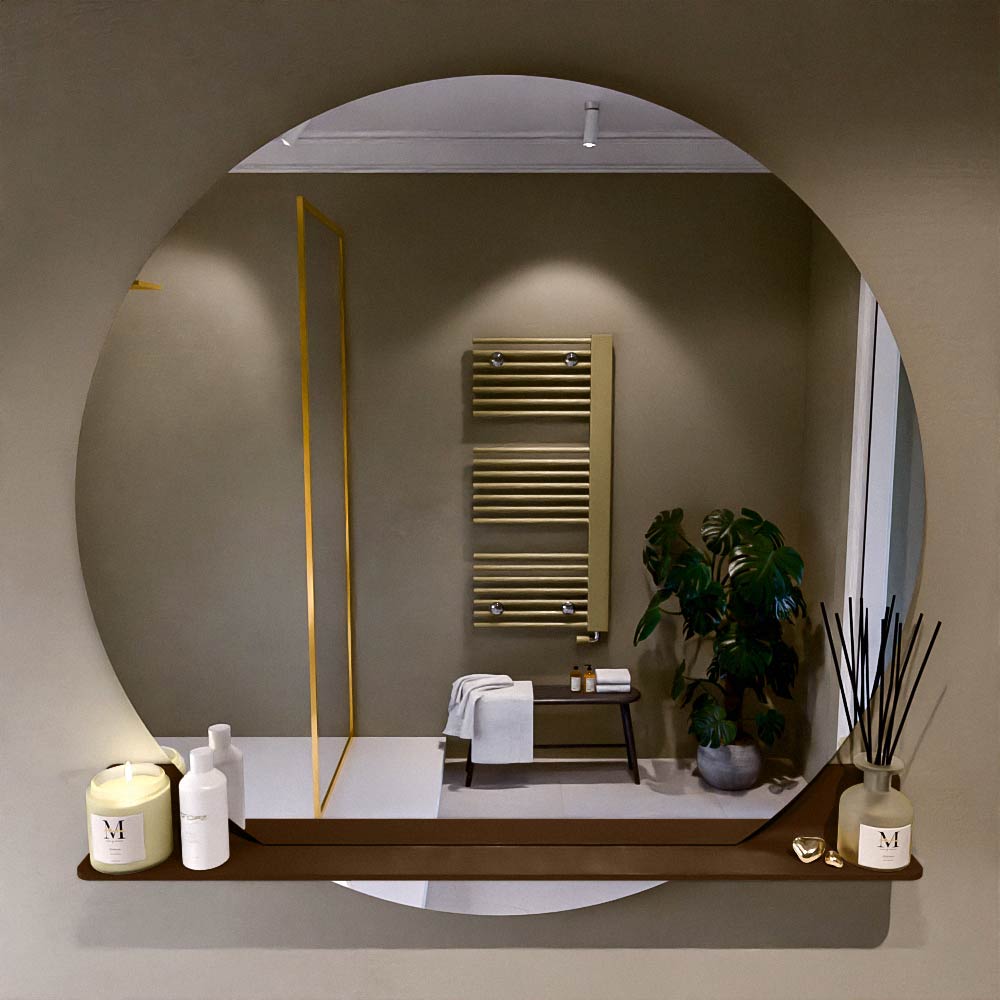 Mondiaz Spot spiegel rond Ø120cm met planchet smag