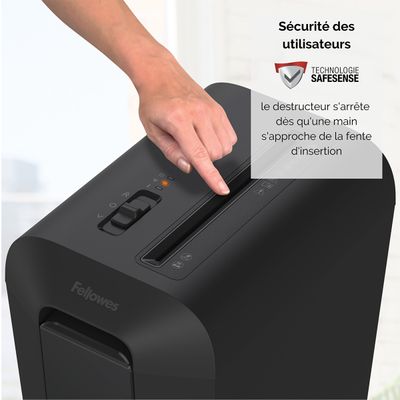 Fellowes Powershred LX65 - destructeur de documents coupe croisée - 10 feuilles - Corbeille 22 litres - sécurité SafeSense