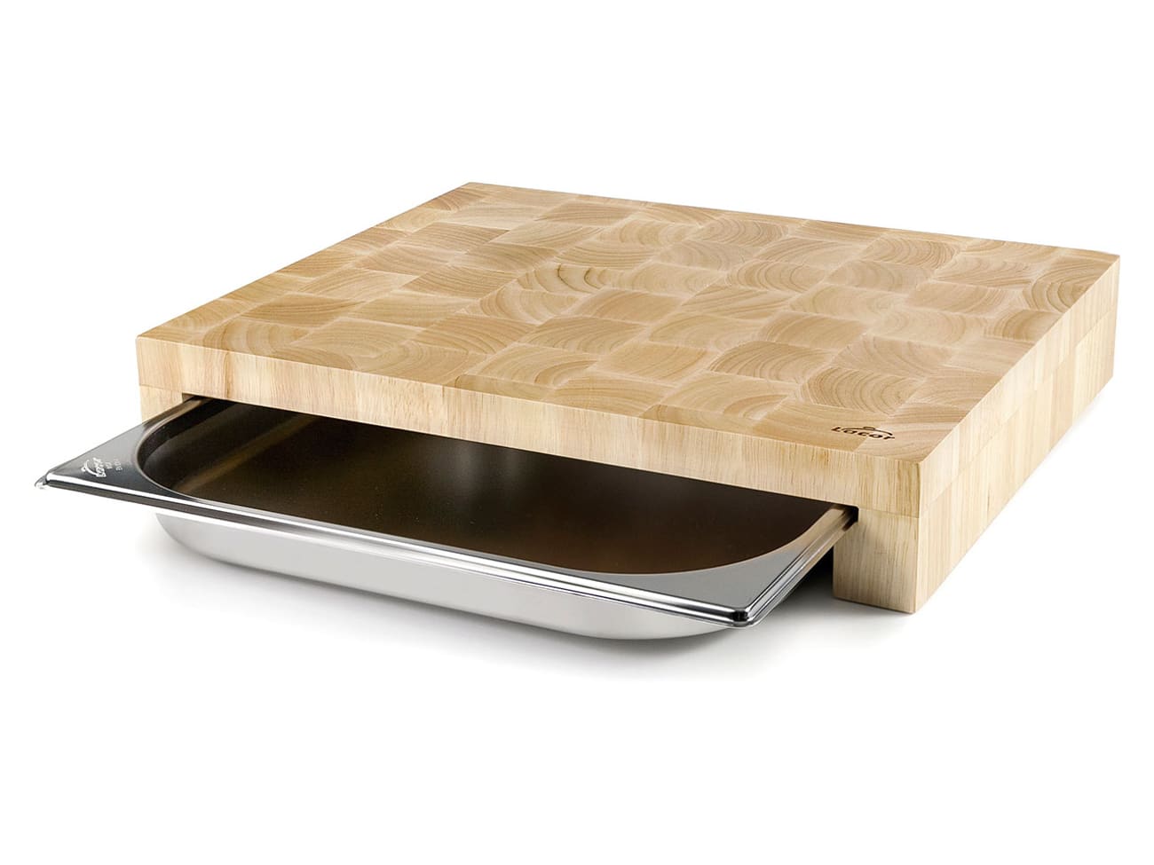 Planche à découper en bois - avec 1 bac inox - 41 x 34 cm - Lacor