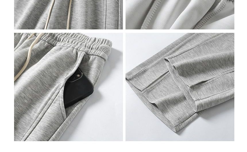 Yohana - Wijde joggingbroek met hoge taille, trekkoord en split