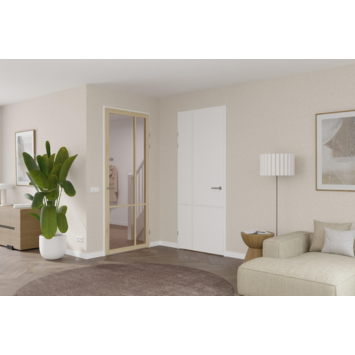 Arne & Bodil binnendeur ABE103 brons glas - licht eiken houtlook afwerking