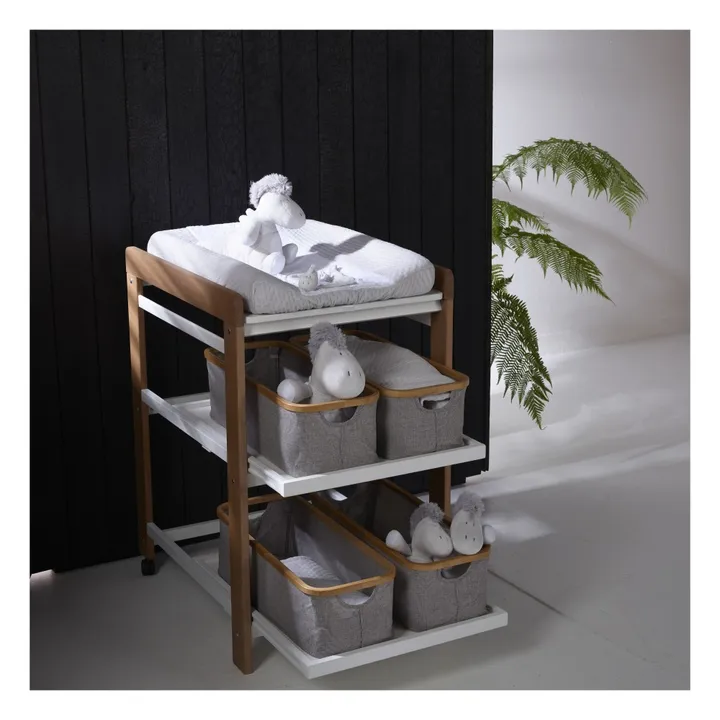 Quax Panier de rangement pour table à langer en coton et bambou
