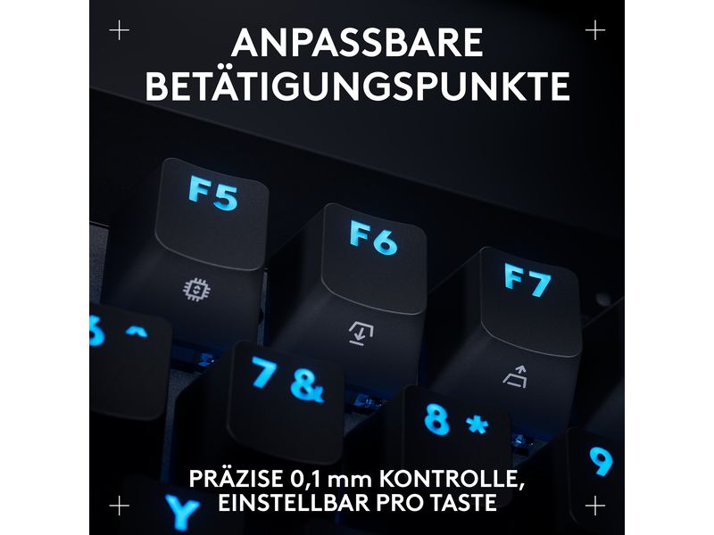 Logitech Gaming-Tastatur Pro X TKL Rapid Schwarz Kabelgebundene Gaming-Tastatur ohne Ziffernblock mit analogen Switsches