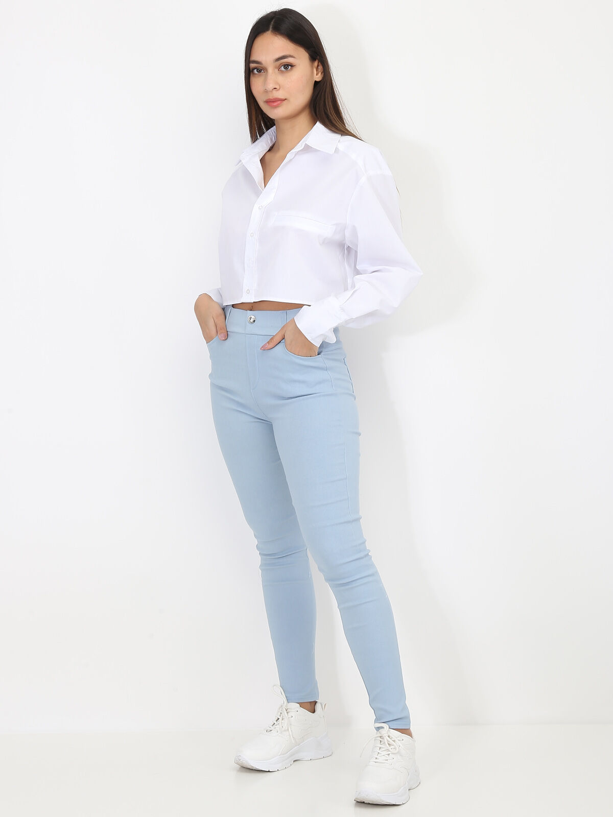 Chemise cropped et ample- Blanc