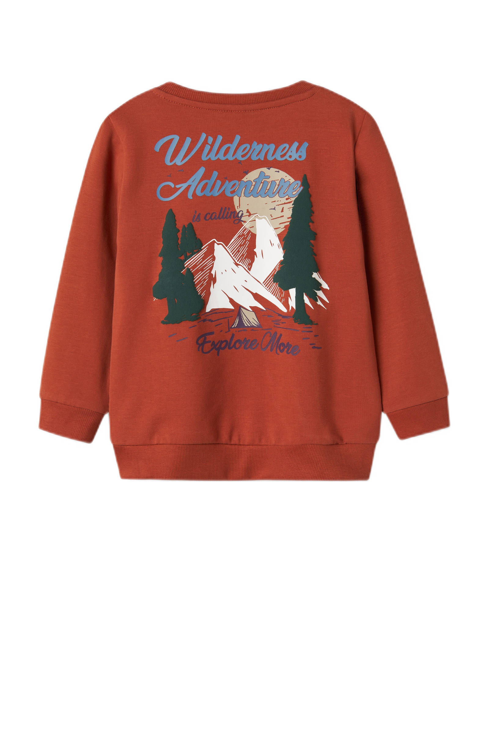 NAME IT sweater NMMLAVA met backprint warmbruin