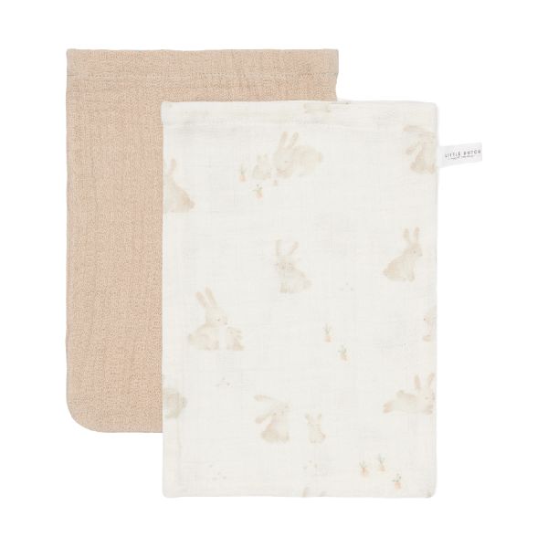 Little Dutch Baby Bunny Washandjes - Beige - 2 Stuks