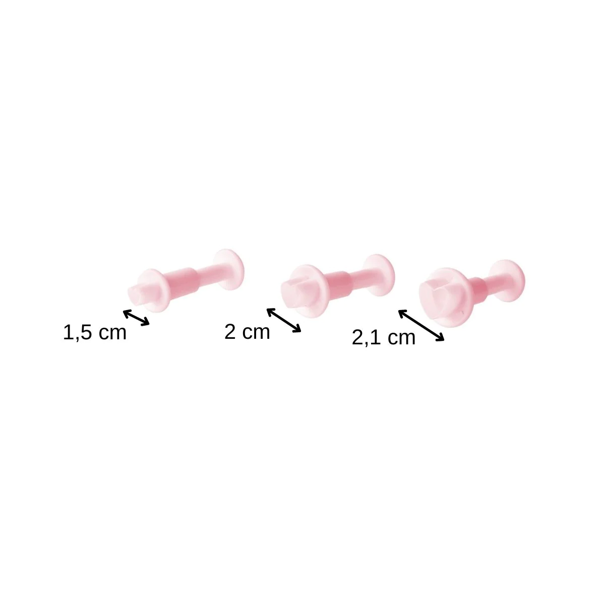 Lot de 3 emporte-pièces cœur à poussoir pour pâte à sucre Candy Zenker