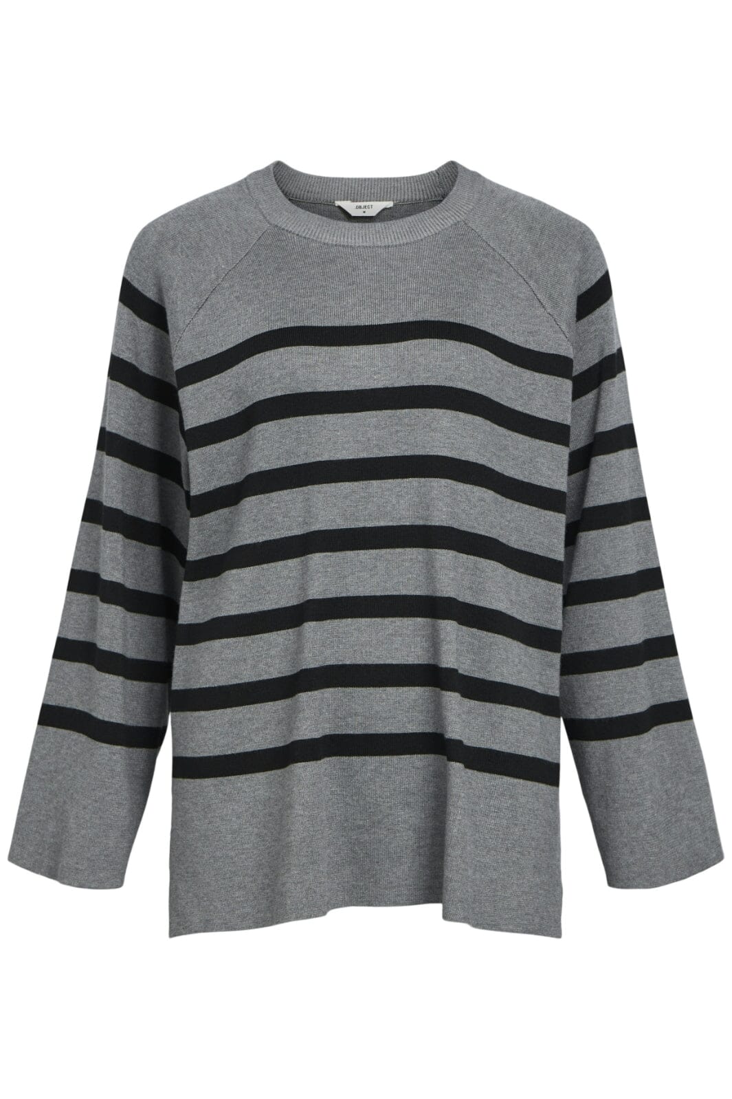 Object Objester Ls Knit Top 4535350 medium grey melange black