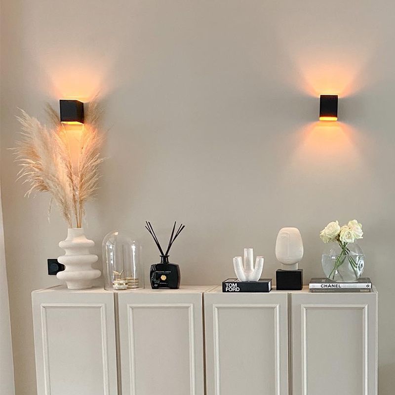 Moderne wandlamp zwart met lichteffect - Transfer
