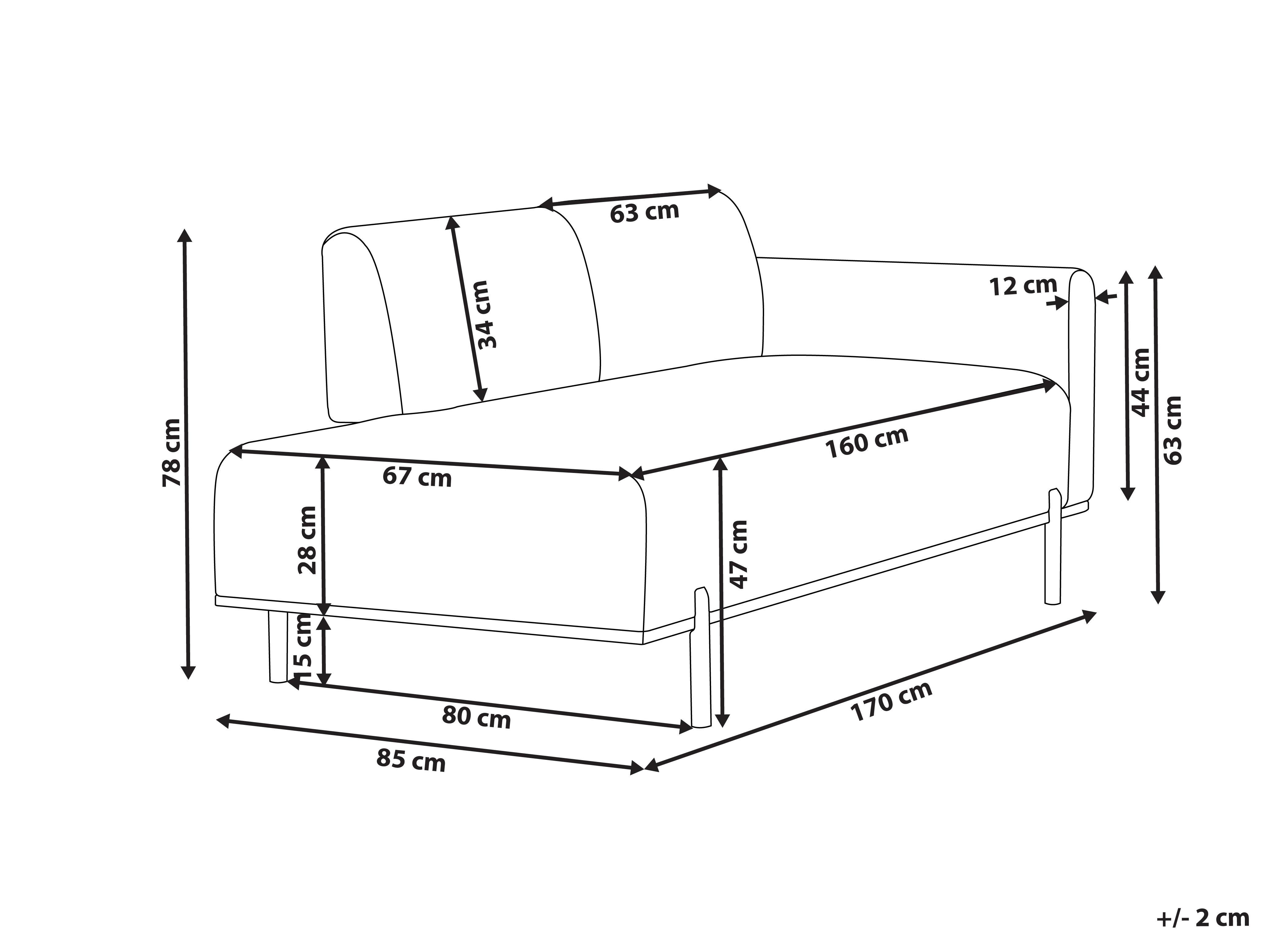 Chaise longue SAVASSE Kunstlinnen Lichtbruin