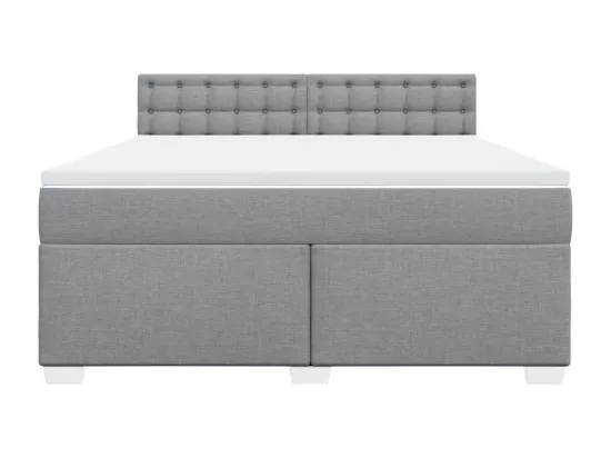 Sommier à lattes de lit avec matelas Gris clair 180x200cm Tissu