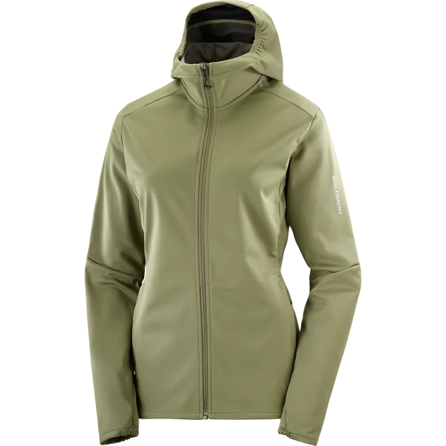 GORE TEX INFINIUM™ WINDSTOPPER®  Windjacke mit Kapuze durchgehendem Reißverschluss Damen DEEPLICHENGREEN